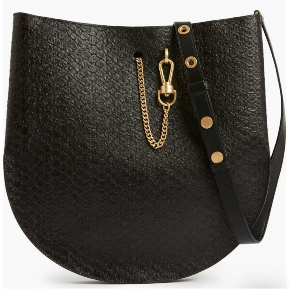 🐍AllSaints Beaumont Snake Embossed Leather Hobo Bag🐍